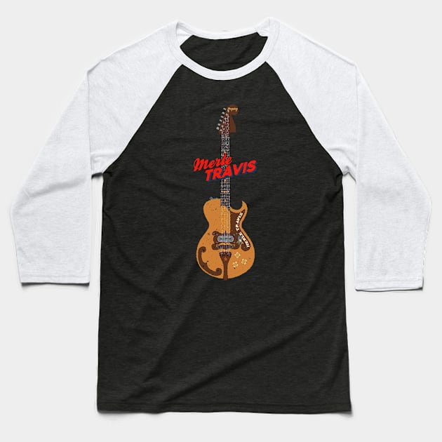 Merle Travis Bigsby Electric Guitar Baseball T-Shirt by Daniel Cash Guitar